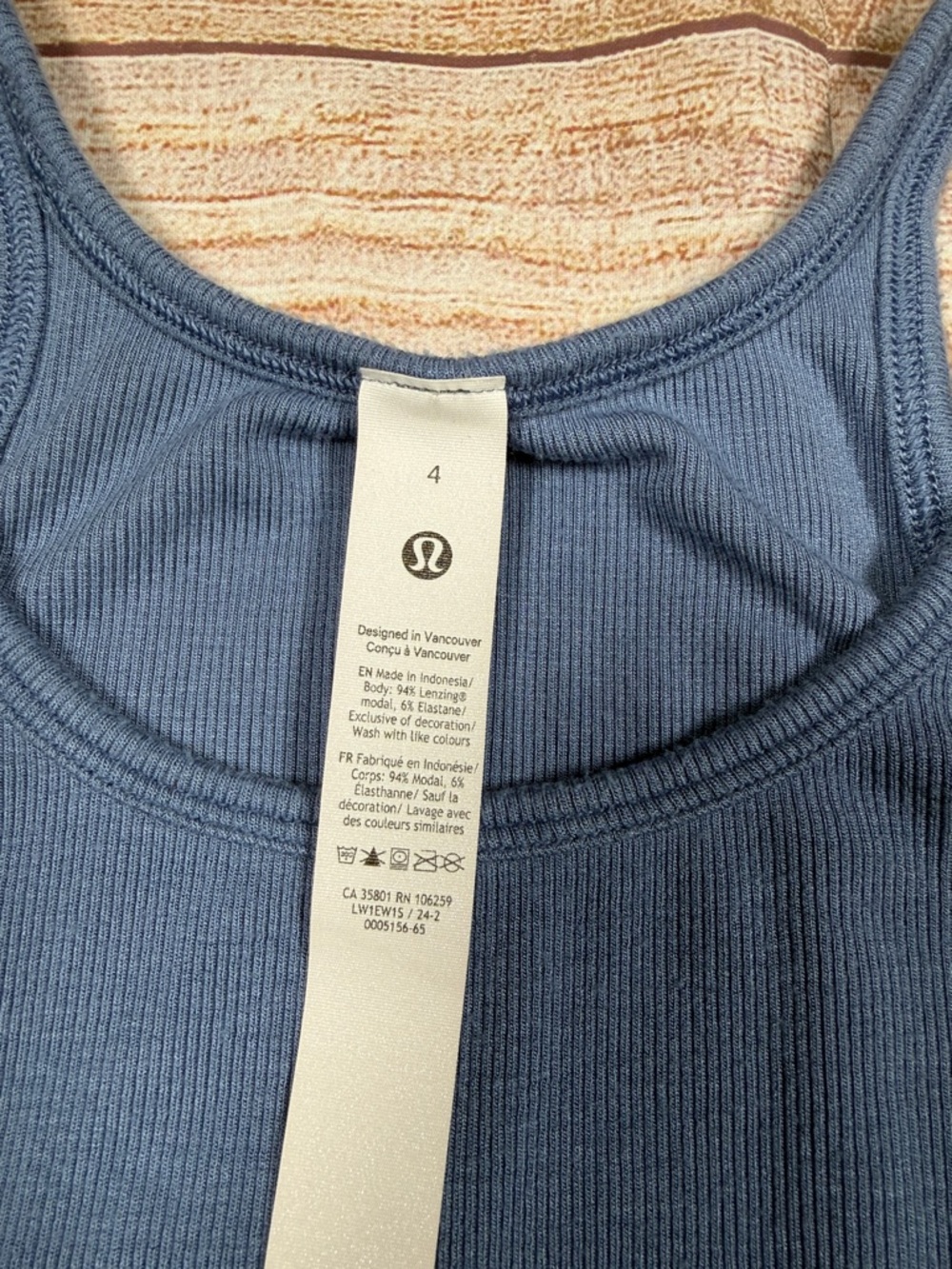Lululemon Blue Ribbed‎ Racerback Tank - Picture 2 of 6